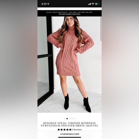 Turtle neck sweater dress - Picture 2 of 4